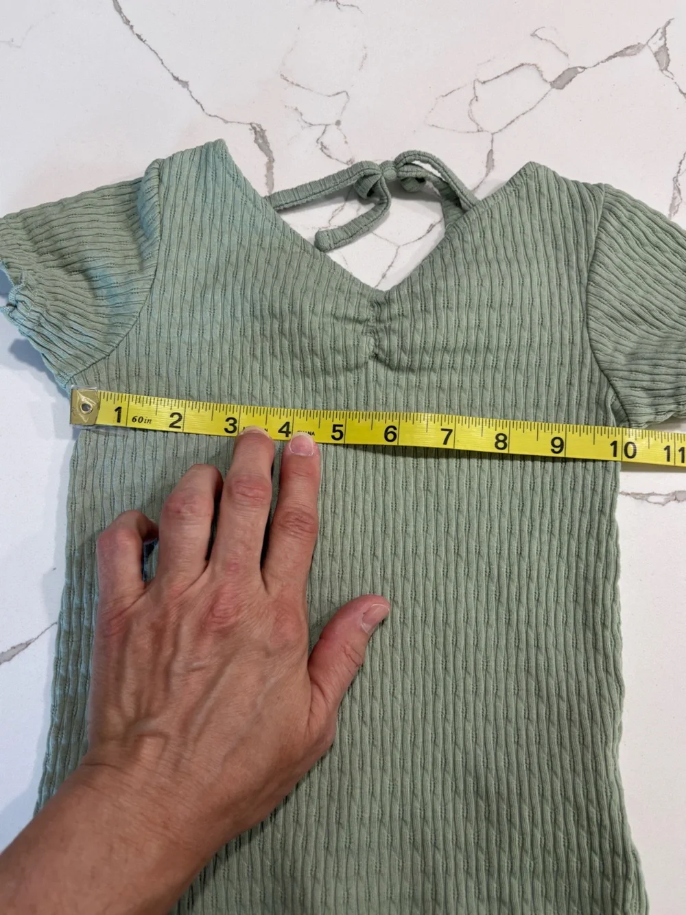OshKosh B’Gosh Light Sage Ribbed Short Sleeve Summer Casual Top Toddler Girls 3T